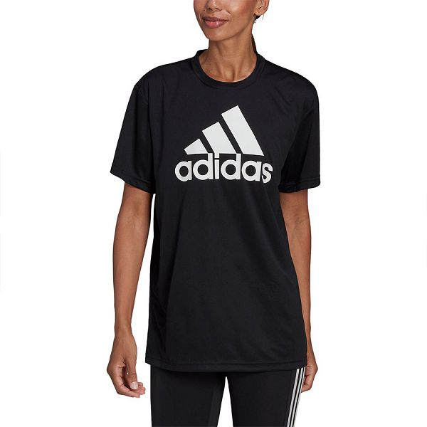 Black Women's Adidas BL Boyf Short Sleeve T Shirts | 5419026-VC