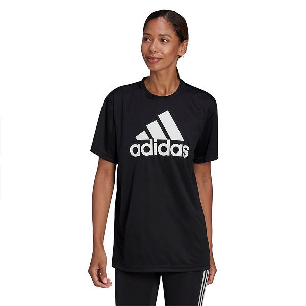 Black Women's Adidas BL Boyf Short Sleeve T Shirts | 5419026-VC