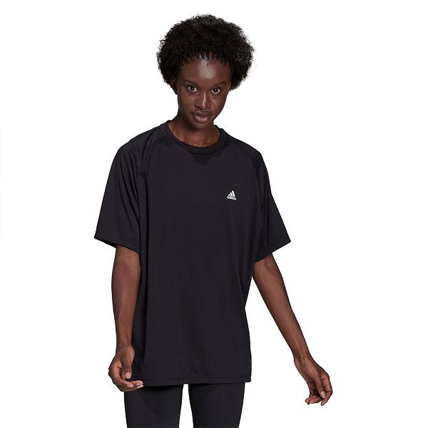 Black Women's Adidas Boyfr Short Sleeve T Shirts | 5204937-HR