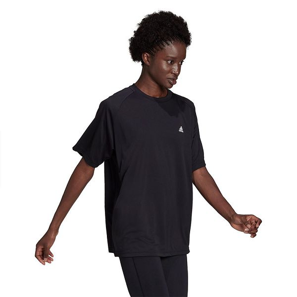 Black Women's Adidas Boyfr Short Sleeve T Shirts | 5204937-HR