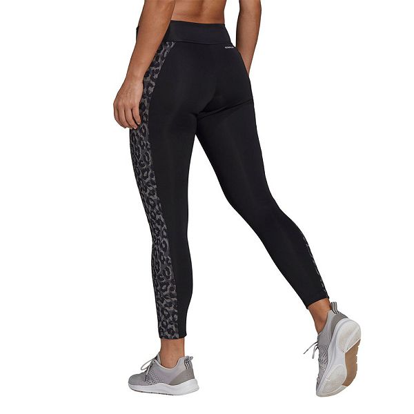 Black Women's Adidas Designed 2 Move Aeroready Leopard Print 7/8 Leggings | 2890356-PJ