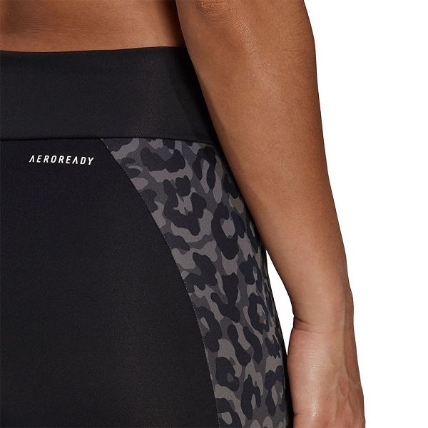 Black Women's Adidas Designed 2 Move Aeroready Leopard Print 7/8 Leggings | 2890356-PJ