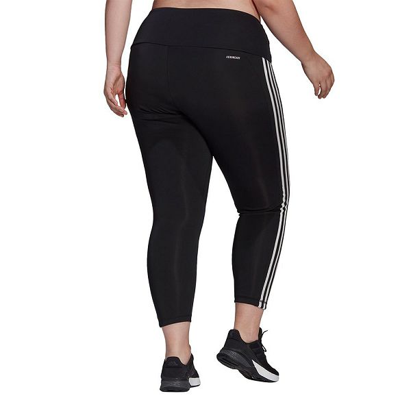 Black Women's Adidas Designed 2 Move High Rise 3 Stripes 7/8 Big Leggings | 4306287-NG