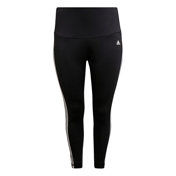 Black Women's Adidas Designed 2 Move High Rise 3 Stripes 7/8 Big Leggings | 4306287-NG