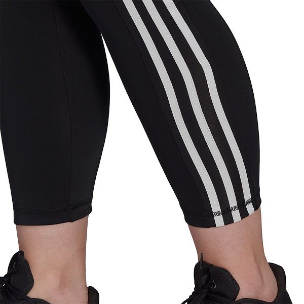 Black Women's Adidas Designed 2 Move High Rise 3 Stripes 7/8 Big Leggings | 4306287-NG