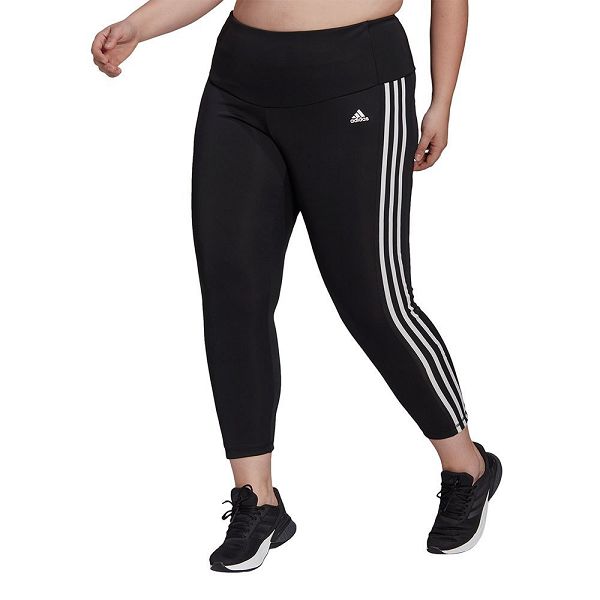 Black Women\'s Adidas Designed 2 Move High Rise 3 Stripes 7/8 Big Leggings | 4306287-NG