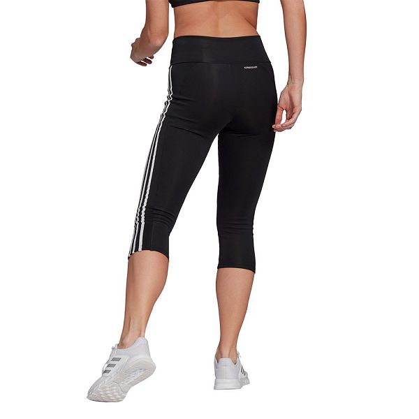 Black Women's Adidas Designed 2 Move High Rise 3 Stripes Leggings | 9604238-YP