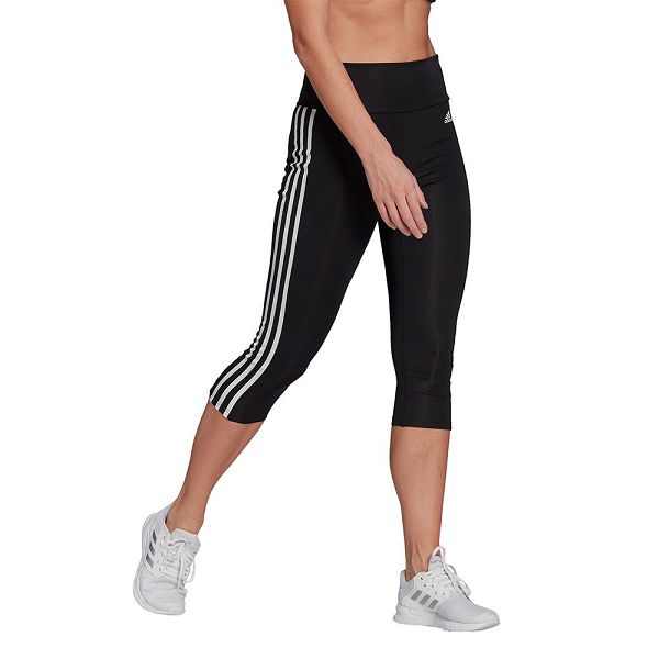 Black Women\'s Adidas Designed 2 Move High Rise 3 Stripes Leggings | 9604238-YP