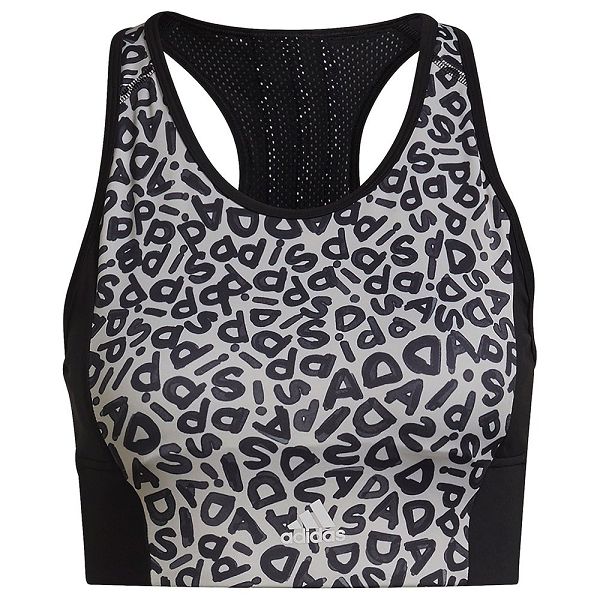 Black Women\'s Adidas Farm Crop Top Sports Bra | 9135876-AJ