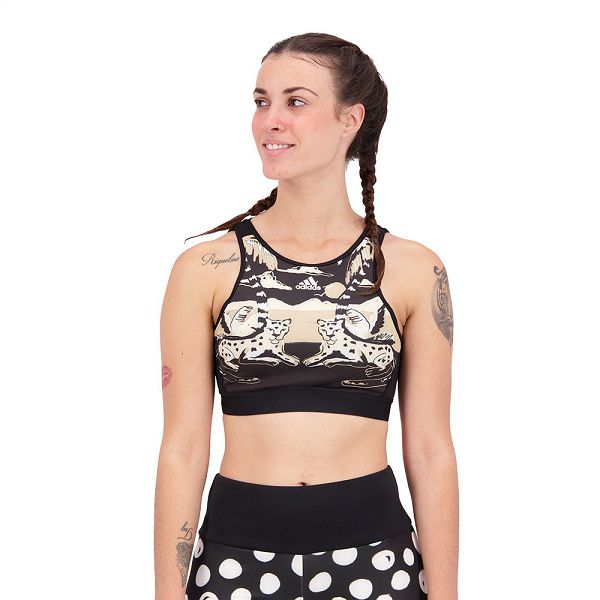 Black Women\'s Adidas Farm Sports Bra | 4582107-QO