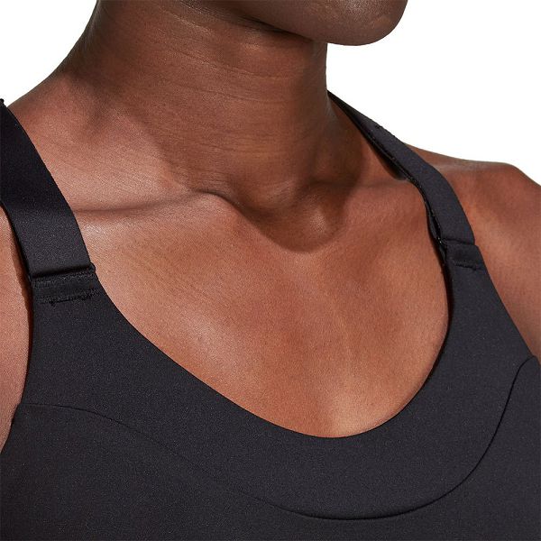 Black Women's Adidas Fast L RU HS Sports Bra | 5204897-AW