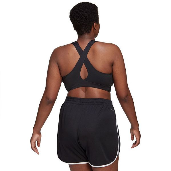 Black Women's Adidas Fastimpact Luxe Run High-Support Big Top Sports Bra | 3620854-SJ