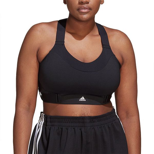 Black Women\'s Adidas Fastimpact Luxe Run High-Support Big Top Sports Bra | 3620854-SJ