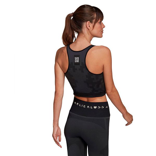 Black Women's Adidas Karlie Kloss Knit Sleeveless Sports Bra | 2467081-TM