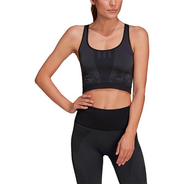 Black Women's Adidas Karlie Kloss Knit Sleeveless Sports Bra | 2467081-TM