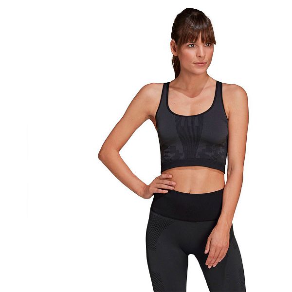 Black Women's Adidas Karlie Kloss Knit Sleeveless Sports Bra | 2467081-TM