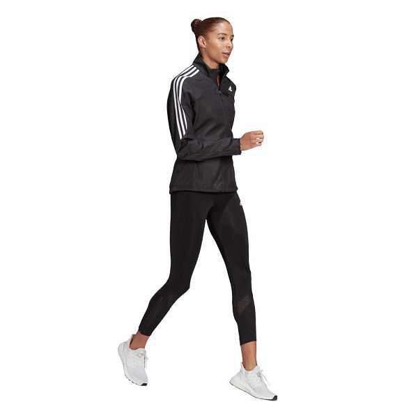 Black Women's Adidas Marathon 3 Stripes Jackets | 2916370-DX