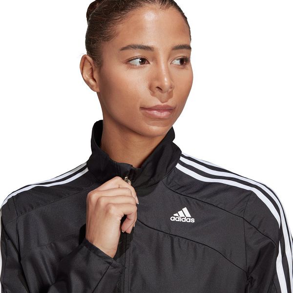 Black Women's Adidas Marathon 3 Stripes Jackets | 2916370-DX