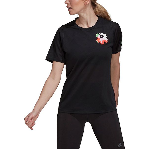 Black Women\'s Adidas Marimekko Short Sleeve T Shirts | 6481325-MP