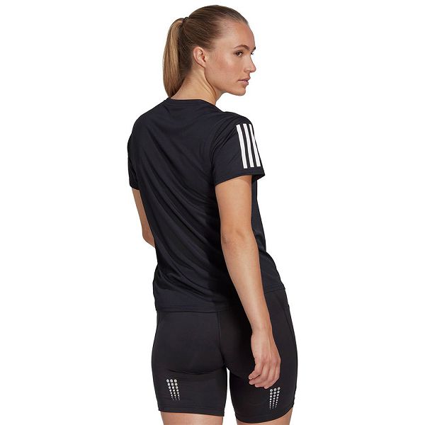 Black Women's Adidas Own The Run Short Sleeve T Shirts | 2864971-GT