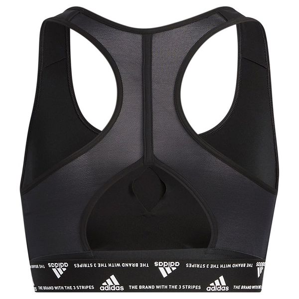 Black Women's Adidas Power MS 3 Stripes Sports Bra | 1924608-OP