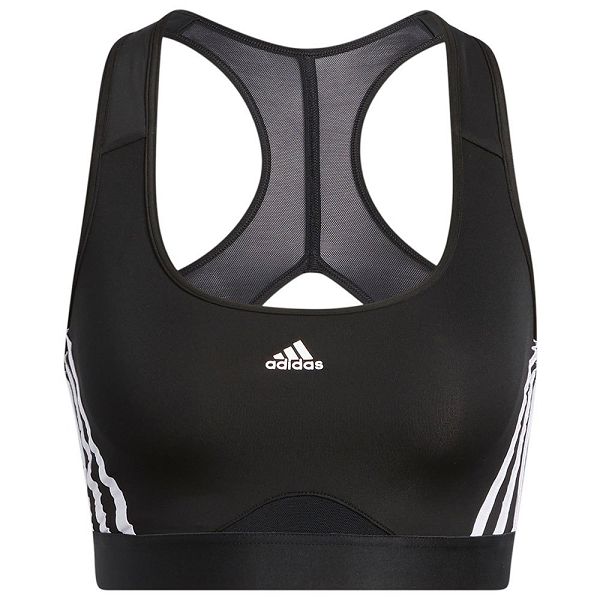 Black Women\'s Adidas Power MS 3 Stripes Sports Bra | 1924608-OP