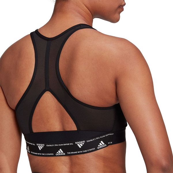 Black Women's Adidas Power MS PD Sports Bra | 7315829-AW