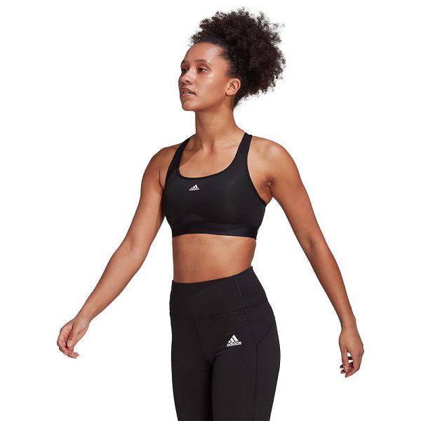 Black Women\'s Adidas Power MS PD Sports Bra | 7315829-AW