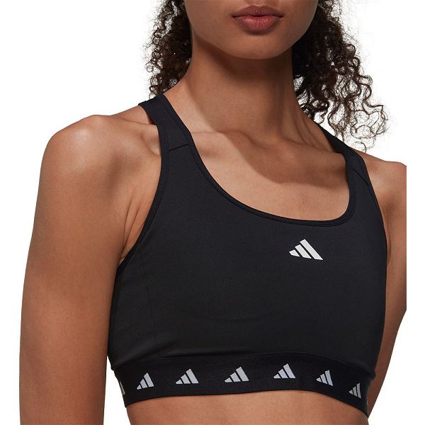 Black Women's Adidas Power Medium-Support Techfit Sports Bra | 0168794-ZT