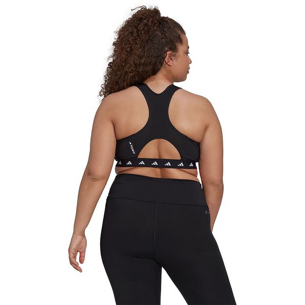 Black Women's Adidas Power Medium-Support Techfit Big Sports Bra | 4308917-SY