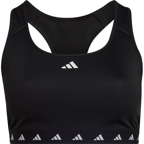 Black Women's Adidas Power Medium-Support Techfit Big Sports Bra | 4308917-SY