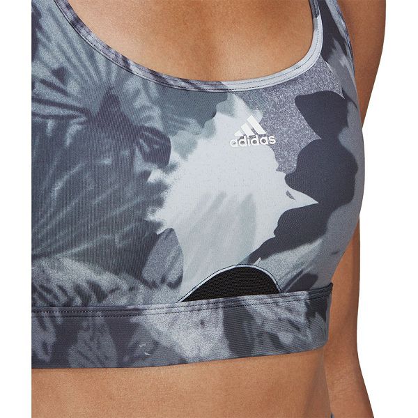 Black Women's Adidas Power Medium-Support Allover Print Sports Bra | 9245013-TN