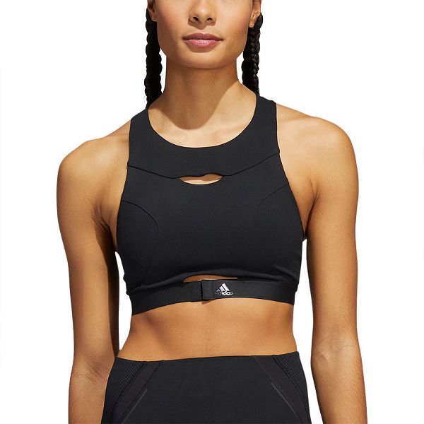 Black Women's Adidas Powerimpact Luxe Medium-Support Sports Bra | 8603719-LZ