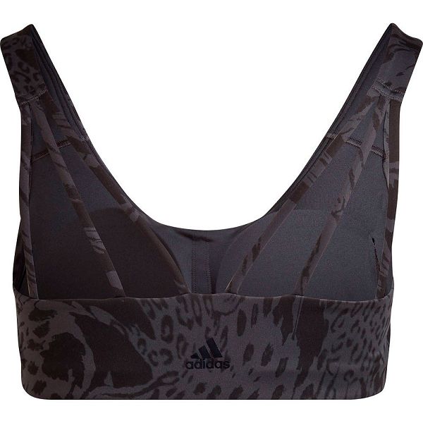 Black Women's Adidas Powerimpact Medium-Support Allover Print Big Sports Bra | 5168730-XI