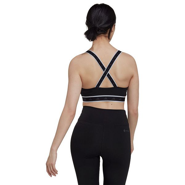 Black Women's Adidas Powerimpact Medium-Support Techfit Sports Bra | 5916703-CO