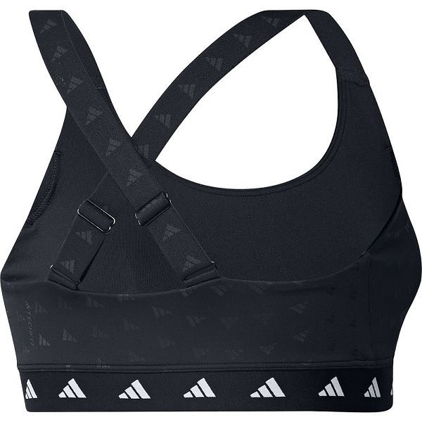 Black Women's Adidas Powerreact Tf Ms Sports Bra | 5819473-HR