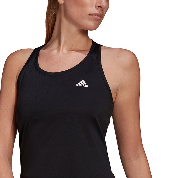 Black Women's Adidas Primeblue Designed 2 Move 3 Stripes Sleeveless T Shirts | 4967302-MU