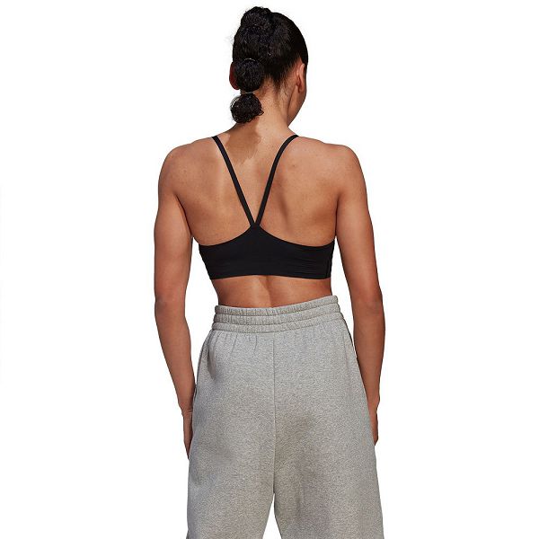 Black Women's Adidas Purelounge Light-Support Strappy Sports Bra | 3278564-AQ