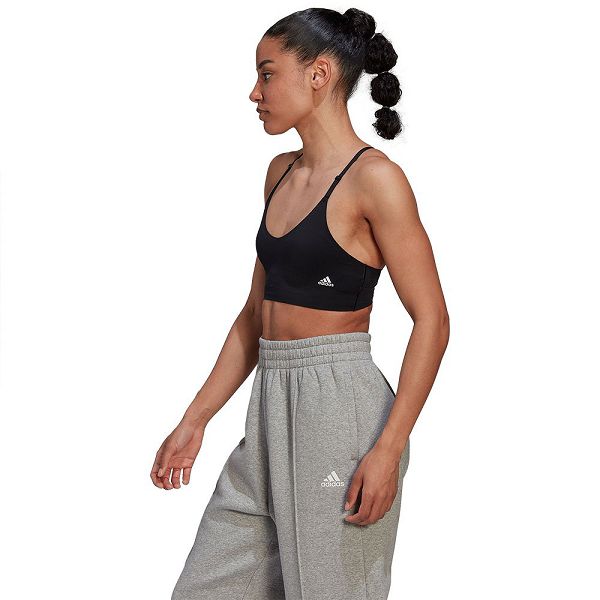 Black Women's Adidas Purelounge Light-Support Strappy Sports Bra | 3278564-AQ