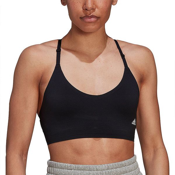 Black Women\'s Adidas Purelounge Light-Support Strappy Sports Bra | 3278564-AQ