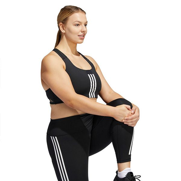 Black Women's Adidas Pwi MS PS Big Sports Bra | 4139278-HU