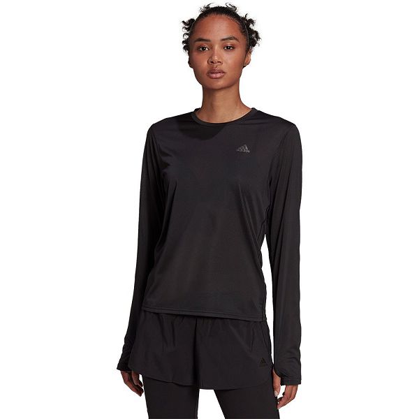 Black Women\'s Adidas RI 3B Long Sleeve T Shirts | 6032719-QE