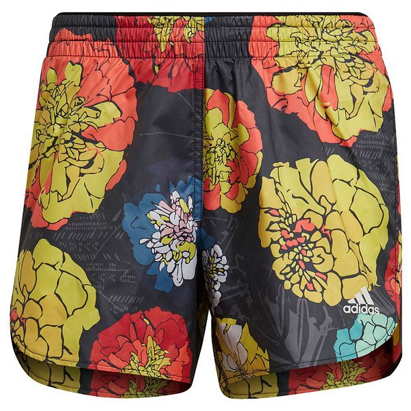 Black Women's Adidas Run Fast Flower 3´´ Shorts Pants | 8173594-GD