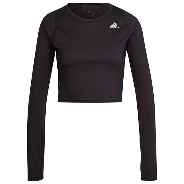 Black Women's Adidas Run Fast Flower Long Sleeve T Shirts | 6480125-OK