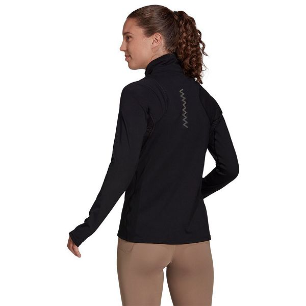 Black Women's Adidas Run Fast Half Zip Sweatshirts | 3041562-EP