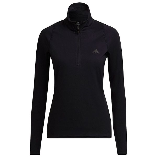 Black Women's Adidas Run Fast Half Zip Sweatshirts | 3041562-EP