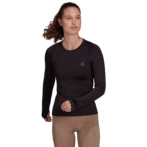 Black Women\'s Adidas Run Fast Long Sleeve T Shirts | 6582047-PM