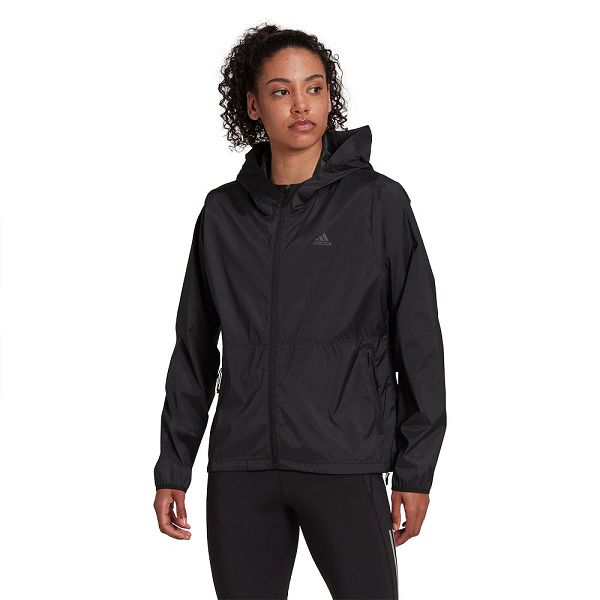 Black Women's Adidas Run Fast Solid Jackets | 7285031-CI