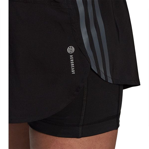 Black Women's Adidas Run Icons 3 Stripes Shorts Pants | 5416970-IB