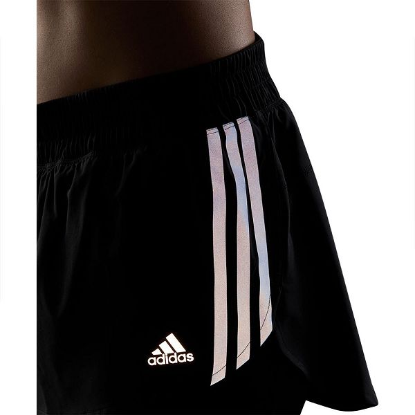 Black Women's Adidas Run Icons 3 Stripes Shorts Pants | 5416970-IB